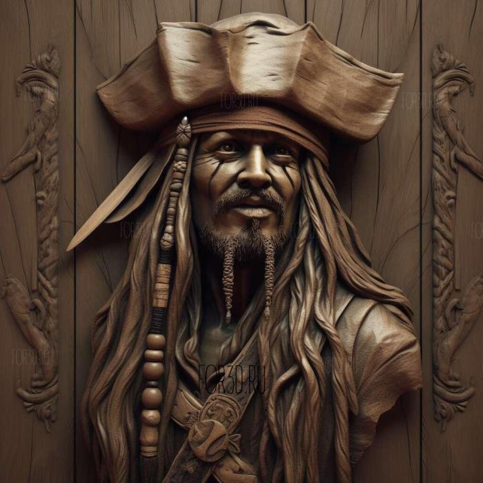 Jack Sparrow 4 stl model for CNC